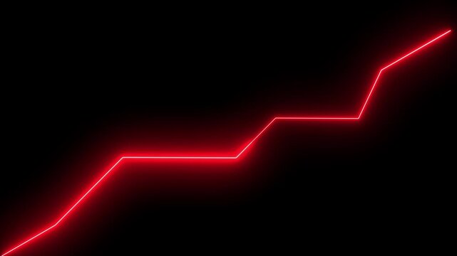 Animated Financial Growth Graph. Illustration of incredible financial growth, a stock market boom or an impressive increase of business sales,animation in black background, 4k video.