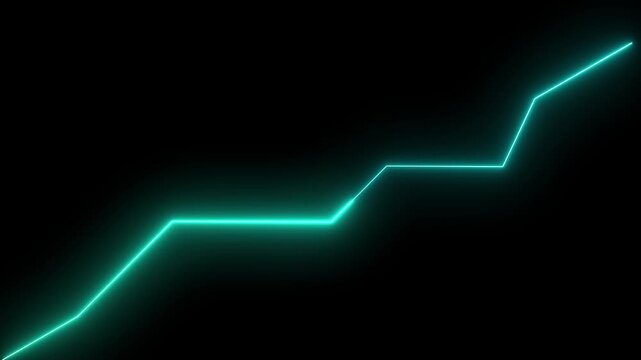 Animated Financial Growth Graph. Illustration of incredible financial growth, a stock market boom or an impressive increase of business sales,animation in black background, 4k video.