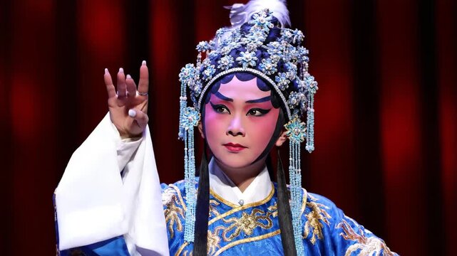 Peking Opera actors' stage costumes and performance scenes, Peking Opera Qingyi stage schedule