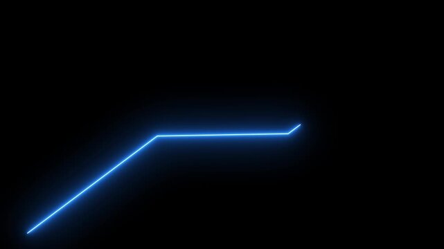 Abstract neon arrow up business graph icon animation. business chart growth concept,on alpha transparent background.