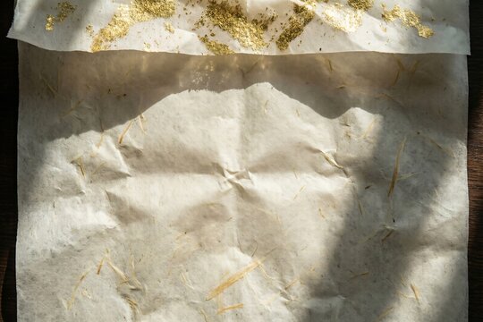 Premium washi paper with gold leaf edges and natural fibers