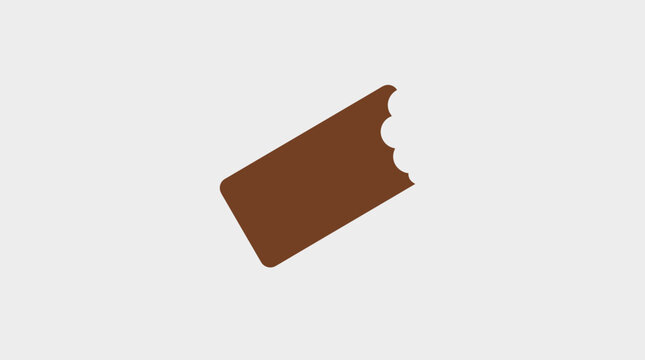 Chocolate bar with a bite mark illustration.