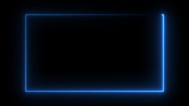 Seamless loop animated rectangle picture frame with two tone neon color motion graphic isolated on transparent background. Futuristic light effect for overlay element,motion animate 4k video.