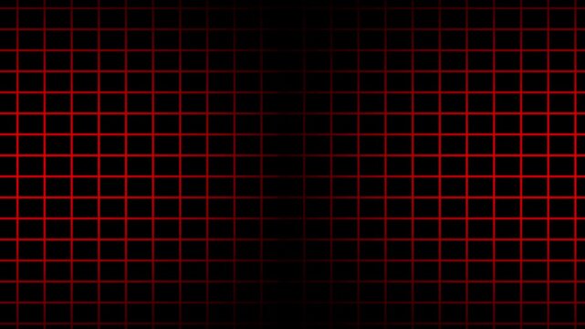 red square pattern, moving upward grid on black background, on alpha transparent background