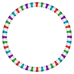 Obraz premium Colorful Striped Circular Frame Isolated on Transparent Background