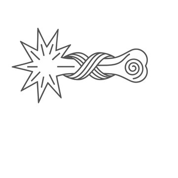 Line art of a western spur
