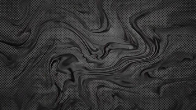 Black liquid flowing over dark metallic perforated pattern background