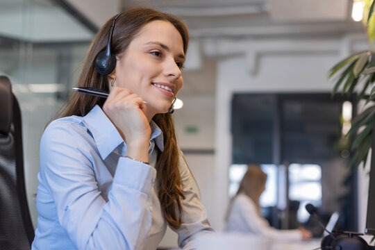 Friendly and helpful customer service support specialists in work