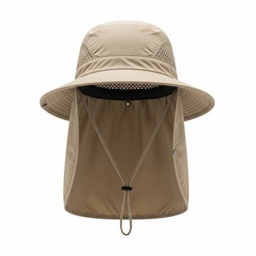 Protective wide brim sun hat with neck protection flap