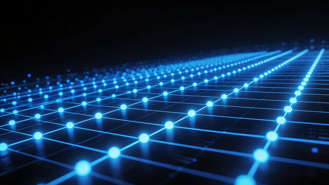 Blue glowing grid pattern