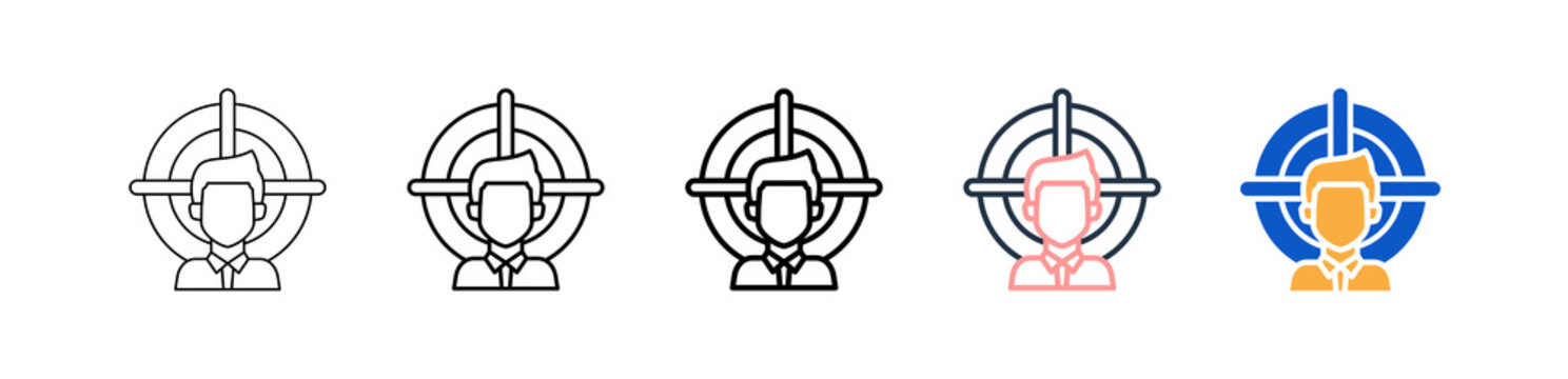 Target Market different style icons set vector illustration. 