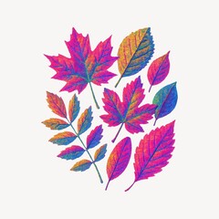 Obraz premium Vibrant autumn leaves illustration