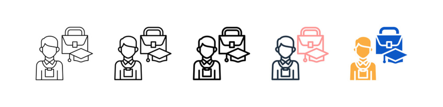 Internship different style icons set vector illustration. 