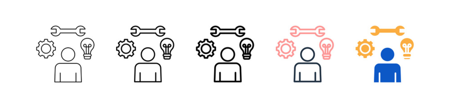 Capability different style icons set vector illustration. 