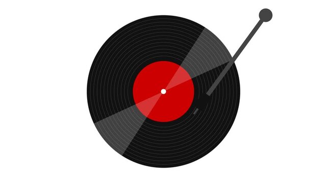 Vinyl record loading animation. Rotating music disc icon for digital media interface.
