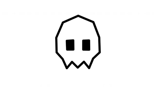 Artistic Hand Drawn Skull Scribble Sketch Doodle Motion Animation on Clean White Background 4K 4k video animation seamless loop