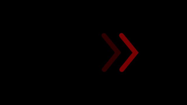 Abstract beautiful color neon left side animation. Up arrow animation on black background. direction arrow icon motion. 