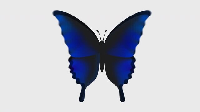 Elegant Royal Blue Swallowtail Butterfly with Gradient Wings, Isolated on Alpha Channel Transparent Background, Magic Fantasy or Luxury Nature Insect Element