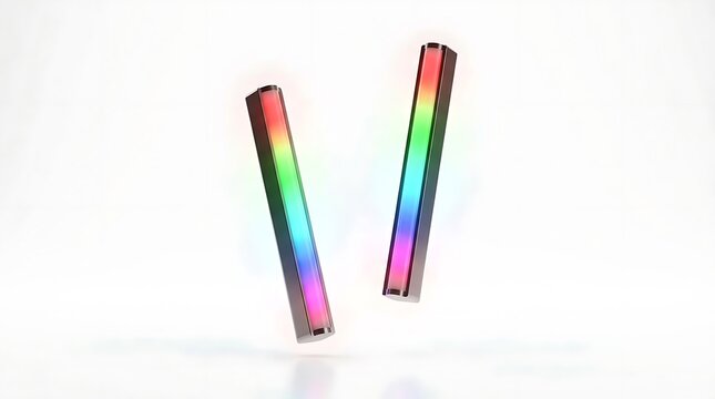 Pair of vertical RGB LED gaming light bars.