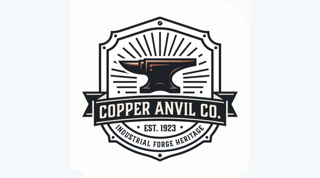 Copper Anvil Co vintage logo Industrial Forge Heritage, 