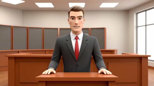 3D cartoon character business office scene, cartoon business male actor
