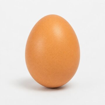 A single brown chicken egg isolated on a plain background