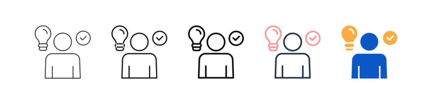 Understanding different style icons set vector illustration. 