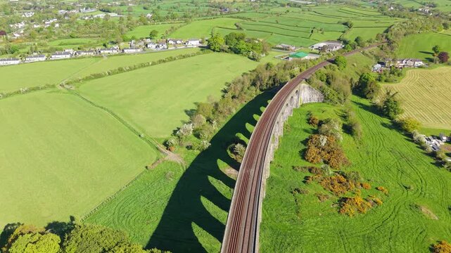 Shadows of Craigmore Viaduct arch railway bridge on route Dublin Belfast