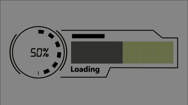 Element of hud interface. Modern information callous. Animation in and out. Data Processing Loading Sequence with Abstract Eye Scan.