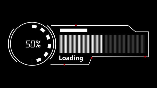 Element of hud interface. Modern information callouts. Animation in and out. Data Processing Loading Sequence with Abstract Eye Scan.