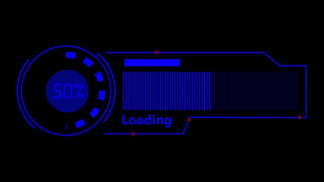 Element of hud interface. Modern information callouts. Animation in and out. Data Processing Loading Sequence with Abstract Eye Scan.