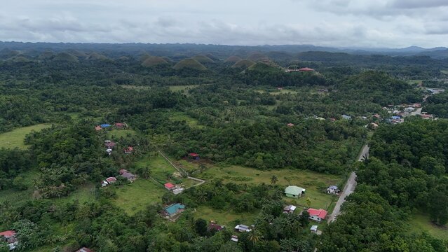 Aerial View of the Chocolate Hills in Bohol