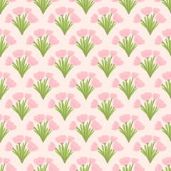 Fototapeta premium Pinky Flower Bouquet Seamless Pattern