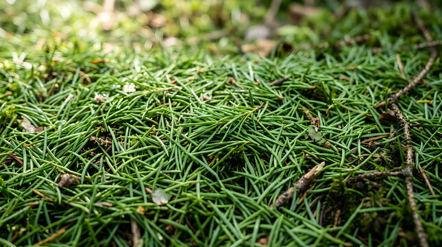 Seamless Soft Green Pine Needle Forest Floor Texture Background with Fine Natural Woodland Texture Ideal for Wallpaper Packaging and Print Design High Resolution Neutral Minimal Stock Photo