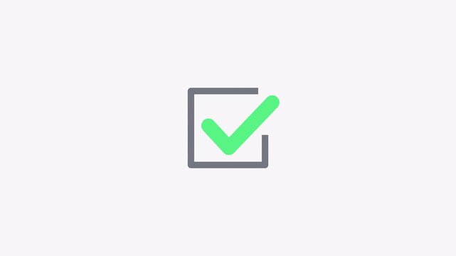 Check mark icon animation. Transparent 4K