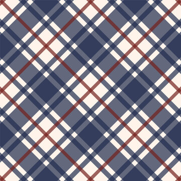 Classic Blue Red Plaid Tartan Seamless Pattern Background