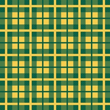 Green and Yellow Plaid Seamless Tartan Pattern Background