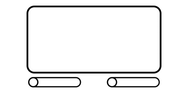 Minimalist black outline speech bubble animation on white background. Clean UI UX text frame overlay motion graphic for video presentation and social media.