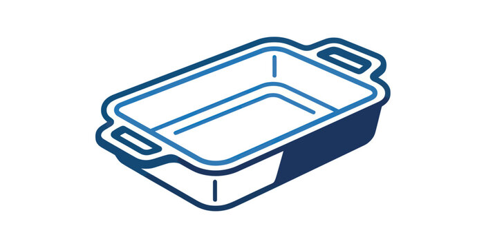 Rectangular Baking Dish Vector Illustration