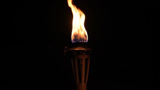 Burning torch flame material, burning torch flame close-up