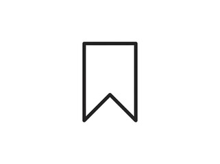 Fototapeta premium Minimalist black outline bookmark icon symbol for user interface design isolated on white