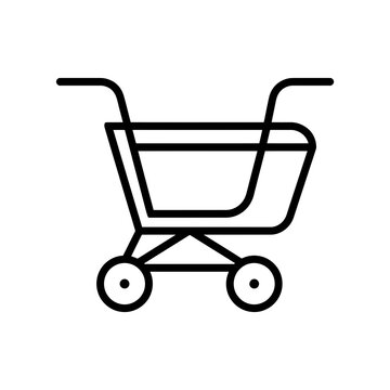 Video shopping cart icon for retail e-commerce and online store checkout with shopping commerce ecommerce checkout purchase consumer business interface