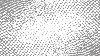 Abstract white and grey halftone dot pattern background with subtle moire mesh texture and modern geometric gradient © Vector valley