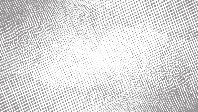 Abstract white and grey halftone dot pattern background with subtle moire mesh texture and modern geometric gradient