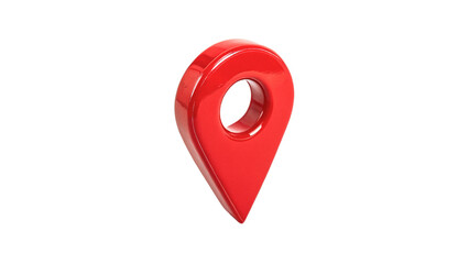 Fototapeta premium Red glossy map pointer pin location marker isolated on transparent background for travel navigation