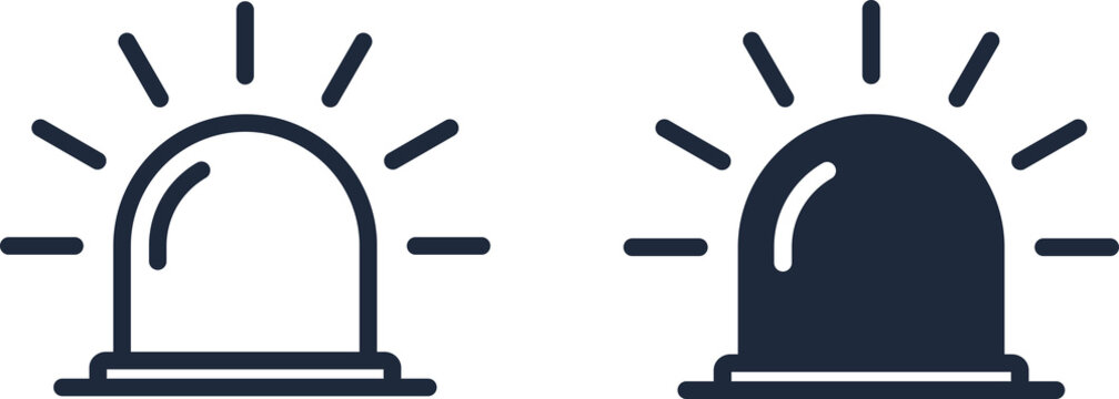 Slate Navy Emergency Siren Alarm Icon Isolated on Transparent Background PNG Alert Vector Symbol