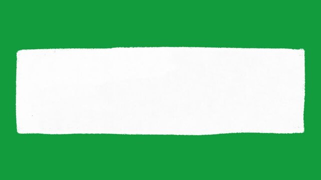 Hand-Drawn White Lower Third Stripe 2D Animation on Green Screen | Simple Background Banner hand drawn animation