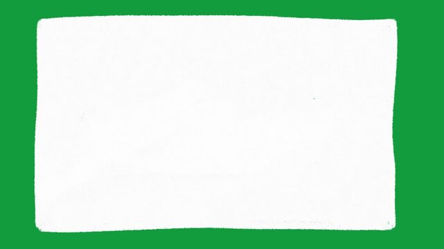 Hand Drawn Rounded Rectangle Frame Animation on Green Screen | 2D Hand Drawn Doodle Box Motion Graphics | Sketch Style Frame Overlay Animated Asset