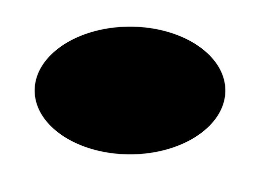 Black Oval Ellipse Shape Silhouette Isolated White