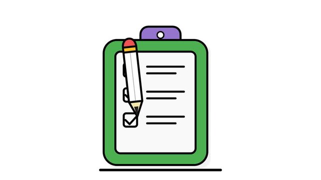 Green clipboard with an active pencil marking checkboxes for professional task management and productivity tracking